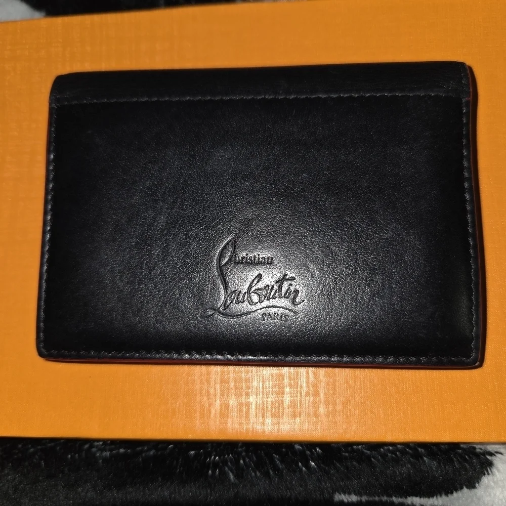 Christian Louboutin Black Studded Women's Card Wallet
